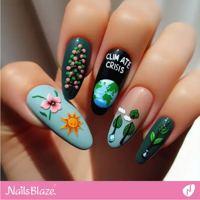 Plant Science for Climate Emergency Nail Design | Climate Crisis Nails - NB3020